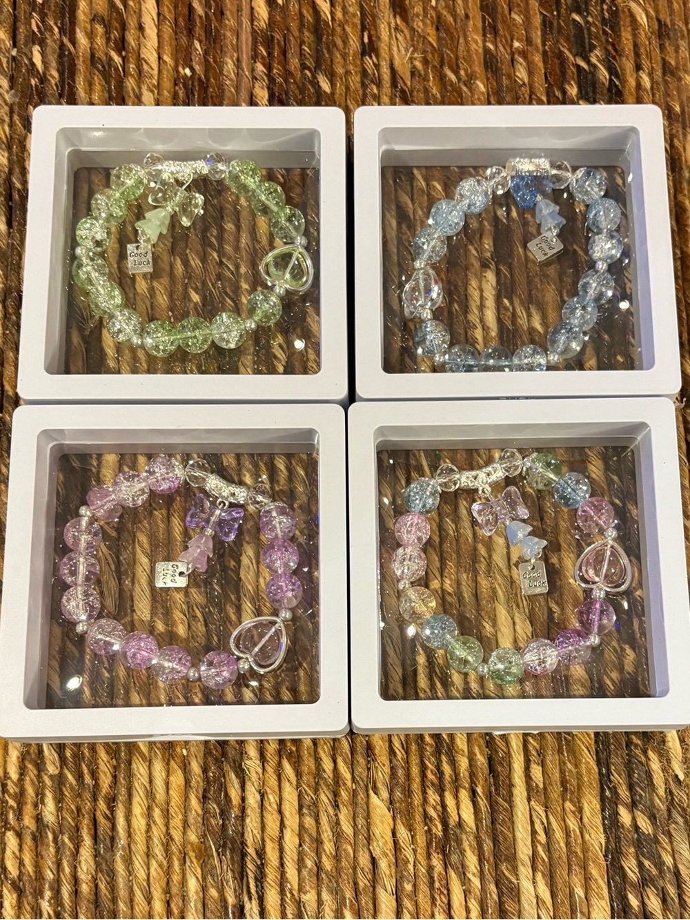 Set of 4 Good Luck Charm Bracelets - NEW in Gift Boxes